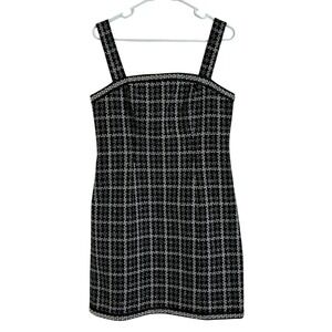 Elie Tahari Tweed Sheath Dress Medium Embellished Sleeveless Old Money NWT